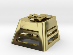 NERV Logo Backlit Keycap (R4, 1x1) in 18k Gold Plated Brass