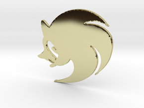 3D Sonic the Hedgehog Logo in 18k Gold