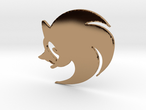 3D Sonic the Hedgehog Logo in Polished Brass