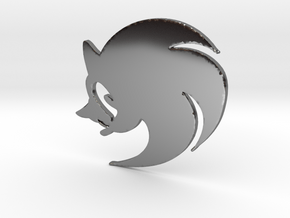 3D Sonic the Hedgehog Logo in Fine Detail Polished Silver