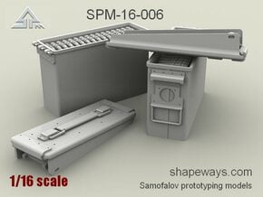 1/16 SPM-16-006 .30cal (7,62mm) ammobox opened in Clear Ultra Fine Detail Plastic