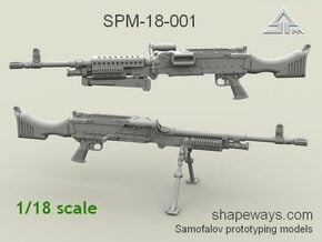 1/18 SPM-18-001 m240 machine gun in Clear Ultra Fine Detail Plastic