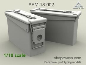 1/18 SPM-18-002 30.cal ammobox in Clear Ultra Fine Detail Plastic