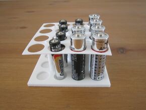 AA AAA Battery Holder X16 in White Natural Versatile Plastic