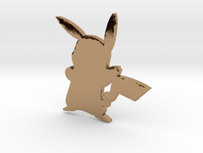3D Pikachu in Polished Brass