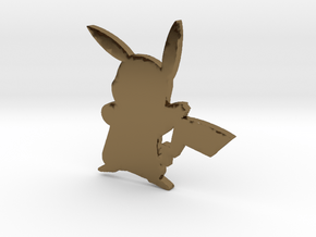 3D Pikachu in Polished Bronze
