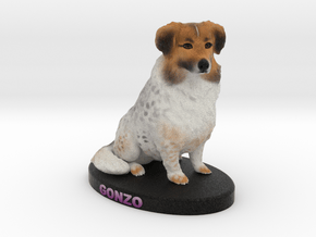 Custome Dog Figurine - Gonzo in Full Color Sandstone