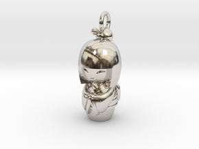 Japanese Doll in Rhodium Plated Brass