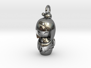 Japanese Doll in Fine Detail Polished Silver