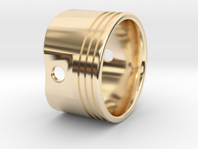 Piston Ring in 14k Gold Plated Brass