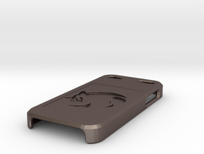 Sonic Imprinted Logo iPhone 5 Case in Polished Bronzed Silver Steel