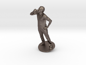 JJ Williams eating a Hot Dog in Polished Bronzed Silver Steel