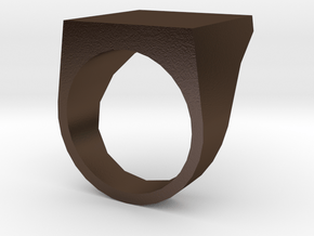 Flat Top Ring in Polished Bronze Steel