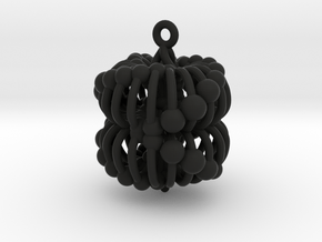 Double Torus Electromagnetic Field 35mm pendant in Black Natural Versatile Plastic
