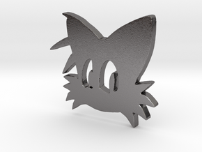 3D Tails Logo in Polished Nickel Steel