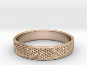 0220 Lissajous Figure Ring (Size12, 21.3 mm) #025 in 14k Rose Gold Plated Brass