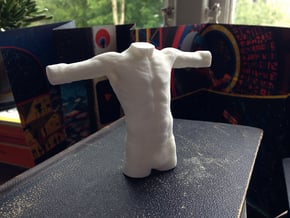 Male Torso in White Natural Versatile Plastic