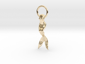 Mermaid Earring/Pendant in 14k Gold Plated Brass