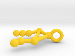 Libra Star Constellation Keychain Keyring in Yellow Processed Versatile Plastic