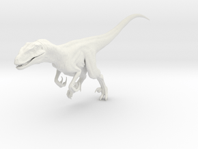 Dinosaur Raptor 25 cm running V2 in White Natural Versatile Plastic