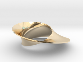 Mobius strip minimal surface in 14k Gold Plated Brass: Small