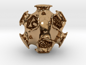 Icosahedral minimal surface 2 (solid, 2 in) in Polished Brass