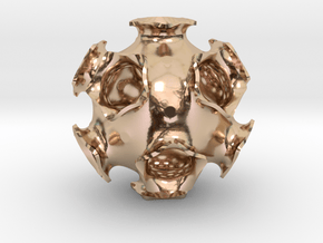 Icosahedral minimal surface 2 (solid, 2 in) in 14k Rose Gold Plated Brass