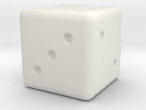 Loaded Weighted Die in White Natural Versatile Plastic