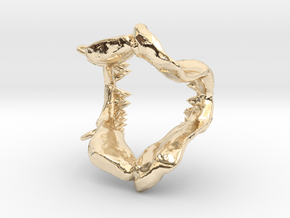 Great White Shark Jaw With Loop in 14k Gold Plated Brass