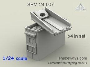 1/24 SPM-24-007  .30cal (7,62mm) ammobox opened in Clear Ultra Fine Detail Plastic