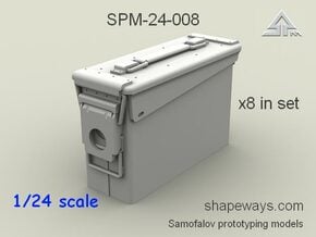 1/24 SPM-24-008  30.cal (7,62mm) ammobox in Clear Ultra Fine Detail Plastic