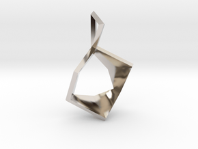 Cube Blossom Pendant in Rhodium Plated Brass