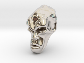 Skull-034 scale in 3cm Passed in Rhodium Plated Brass