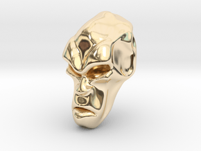Skull-034 scale in 3cm Passed in 14k Gold Plated Brass