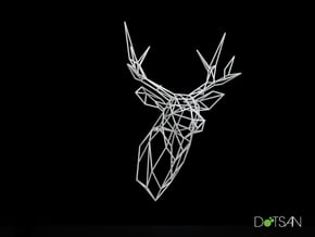 Stag Deer Trophy Head 300mm High Facing Forward in White Natural Versatile Plastic