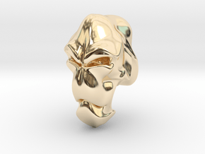 Skull-004 scale in 3cm Passed in 14k Gold Plated Brass