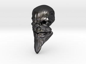 Skull-031 scale in 3cm Passed in Polished and Bronzed Black Steel