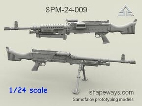 1/24 SPM-24-009 m240 machine gun in Clear Ultra Fine Detail Plastic