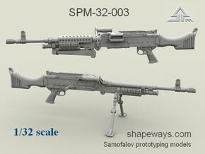 1/32 SPM-32-003 m240 machine gun in Clear Ultra Fine Detail Plastic