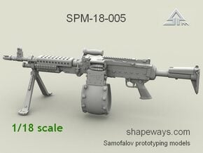 1/18 SPM-18-005 m240L 7.62mm machine gun in Clear Ultra Fine Detail Plastic