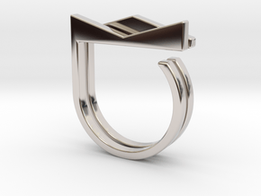 Adjustable ring. Basic set 2. in Rhodium Plated Brass