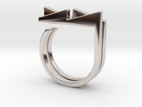 Adjustable ring. Basic set 3. in Rhodium Plated Brass