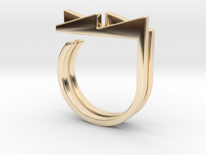 Adjustable ring. Basic set 3. in 14k Gold Plated Brass