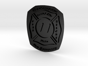 Custom Fire Dept. Emblem  in Matte Black Steel