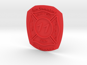Custom Fire Dept. Emblem  in Red Processed Versatile Plastic