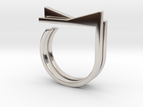 Adjustable ring. Basic set 4. in Rhodium Plated Brass