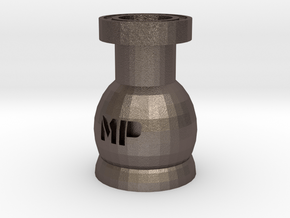 Mana Potion Bottle in Polished Bronzed Silver Steel