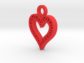 XO Heart Keyring in Red Processed Versatile Plastic
