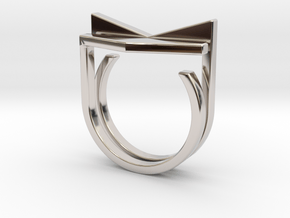 Adjustable ring. Basic set 6. in Rhodium Plated Brass