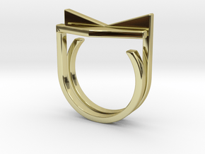 Adjustable ring. Basic set 6. in 18k Gold Plated Brass